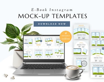 50 Ebook Instagram Mockup Templates, Digital Product Mockup, Magazine Mockup, Book Mockup, Social Media Instagram Templates, Product Mockup