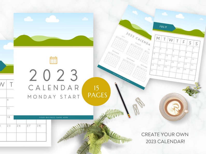 2023 Calendar Template Editable Calendar Make Your Own Etsy