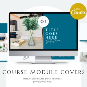 10 Course Module Covers, Course Thumbnails, Course Portal Graphics, Membership Graphics, Course Lesson Covers | INSTANT DOWNLOAD!