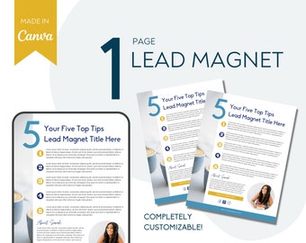 1 Seite Bleimagnet | Freebie Opt-In | Coaching-Vorlage | E-Mail Marketing Freebie | List Builder Template | Blei Magnet für Coaches Template