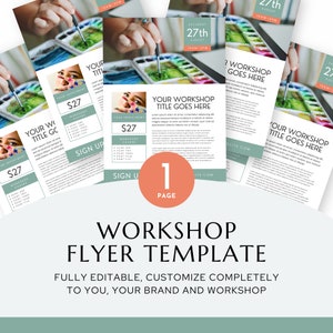 Workshop Flyer Template | Art Workshop | Flyer Sheet | Event Flyer | Course Template - Artist