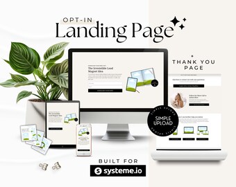 Systeme.io Opt-In Page | Landing Page | Lead Magnet Page | Coaching Template | Email Marketing Page | Black