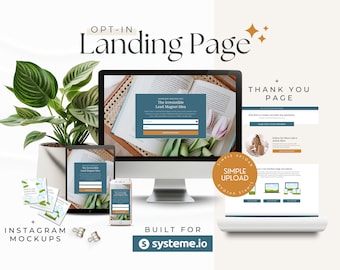 Systeme.io Opt-In Page | Landing Page | Lead Magnet Page | Coaching Template | Email Marketing Page | Blue