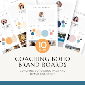 Conjuntos de tableros de branding boho de coaching / Marca de creador de cursos / Kit de coaching / Paleta de tableros de estado de ánimo / Marca de consultor / Estilo de producto digital