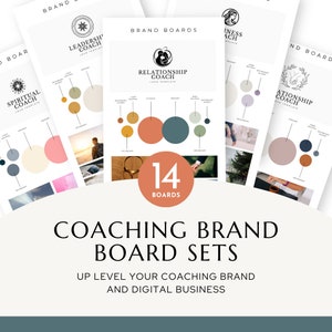 Conjuntos de tableros de branding de coaching / Branding de creador de cursos / Kit de coaching / Tablero de estado de ánimo de paleta de colores / Marca de consultor / Estilo de producto digital