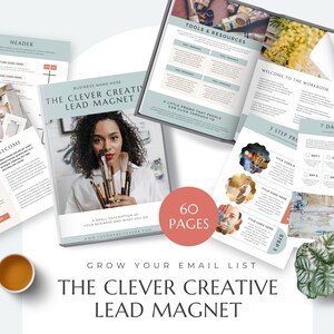Modello lead magnet creativo da 60 pagine, modello di cartella di lavoro per e-book, attivazione di omaggio, creatore di corsi, cartella di lavoro per coaching - DOWNLOAD IMMEDIATO