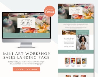 Art Workshop Sales Page | Mini Workshop Landing Page | Coaching Sales Page | Artist Sales Page | Canva Website Page