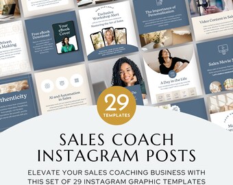 Sales Coach Instagram Templates, Course Templates, Instagram Posts, Course Launch Posts, Social Media Templates | Workshop Posts