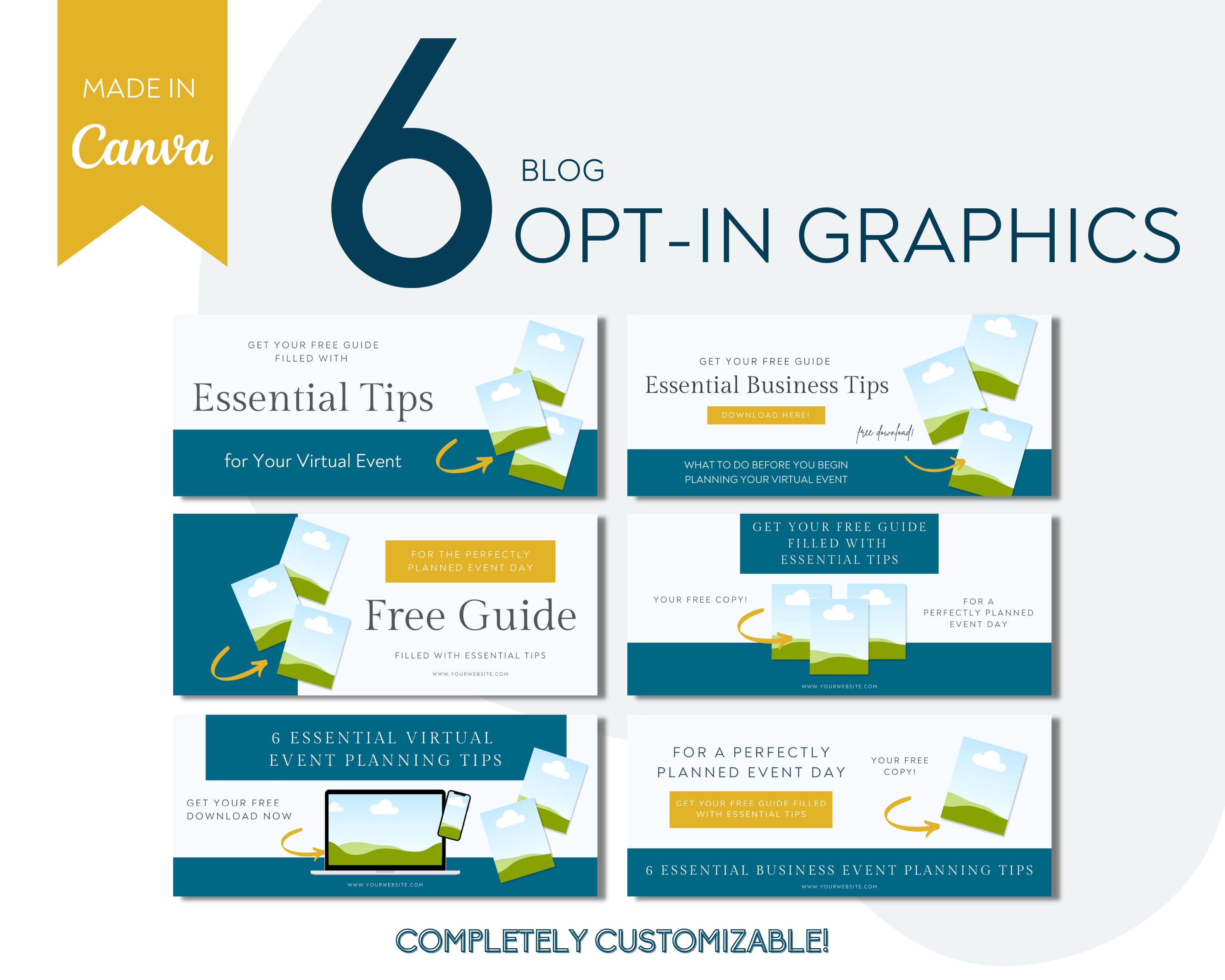 6 Blog Lead Magnet Opt-in Templates | Lead Magnet Mockup Templates ...