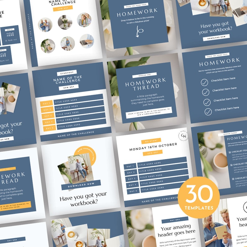 5-day Challenge Social Post Kit, Engagement Posts, Course Creator ...