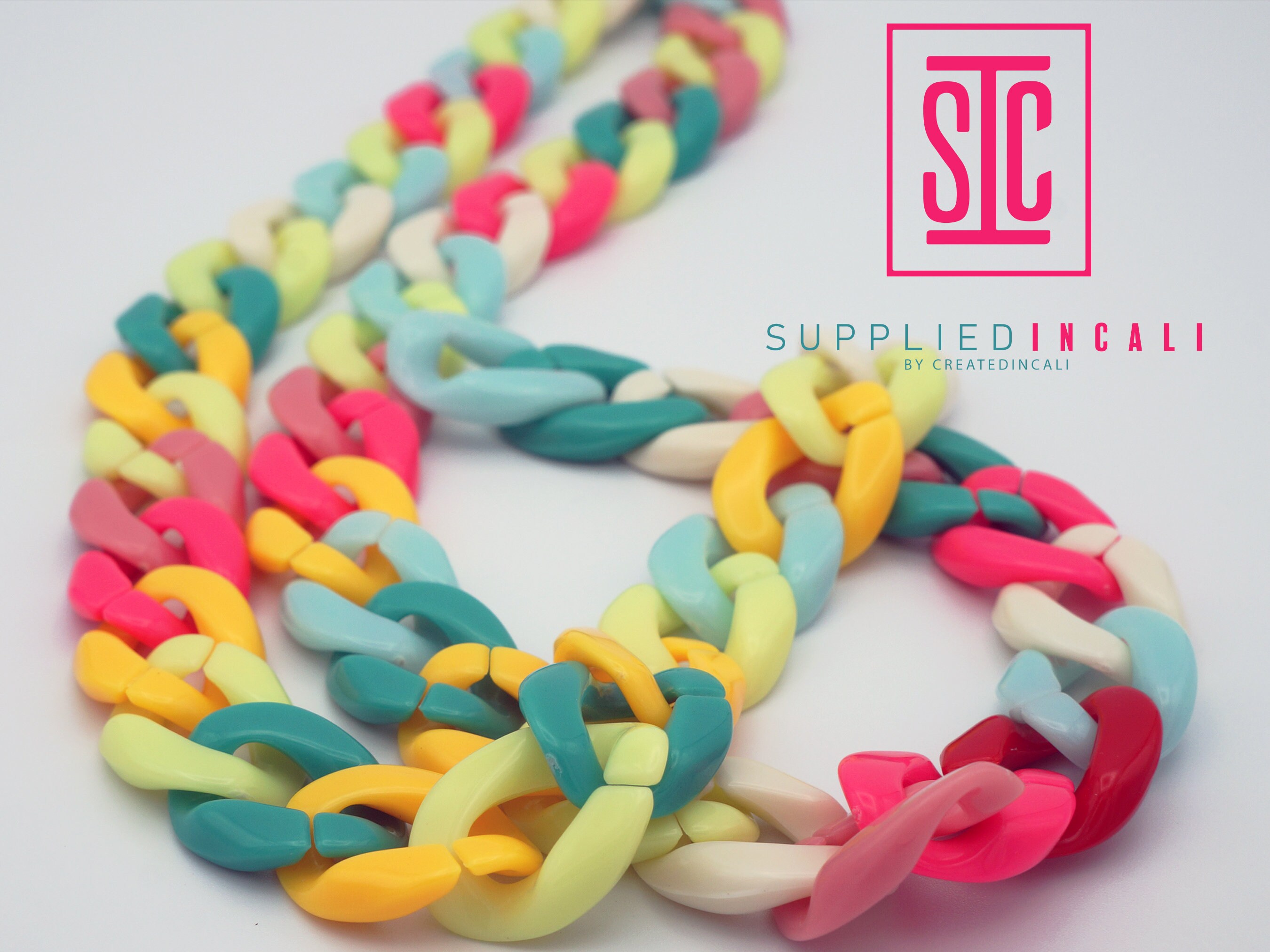 Multi-color Acrylic Link Chain, Plastic Chain Links, Links for Necklace ...