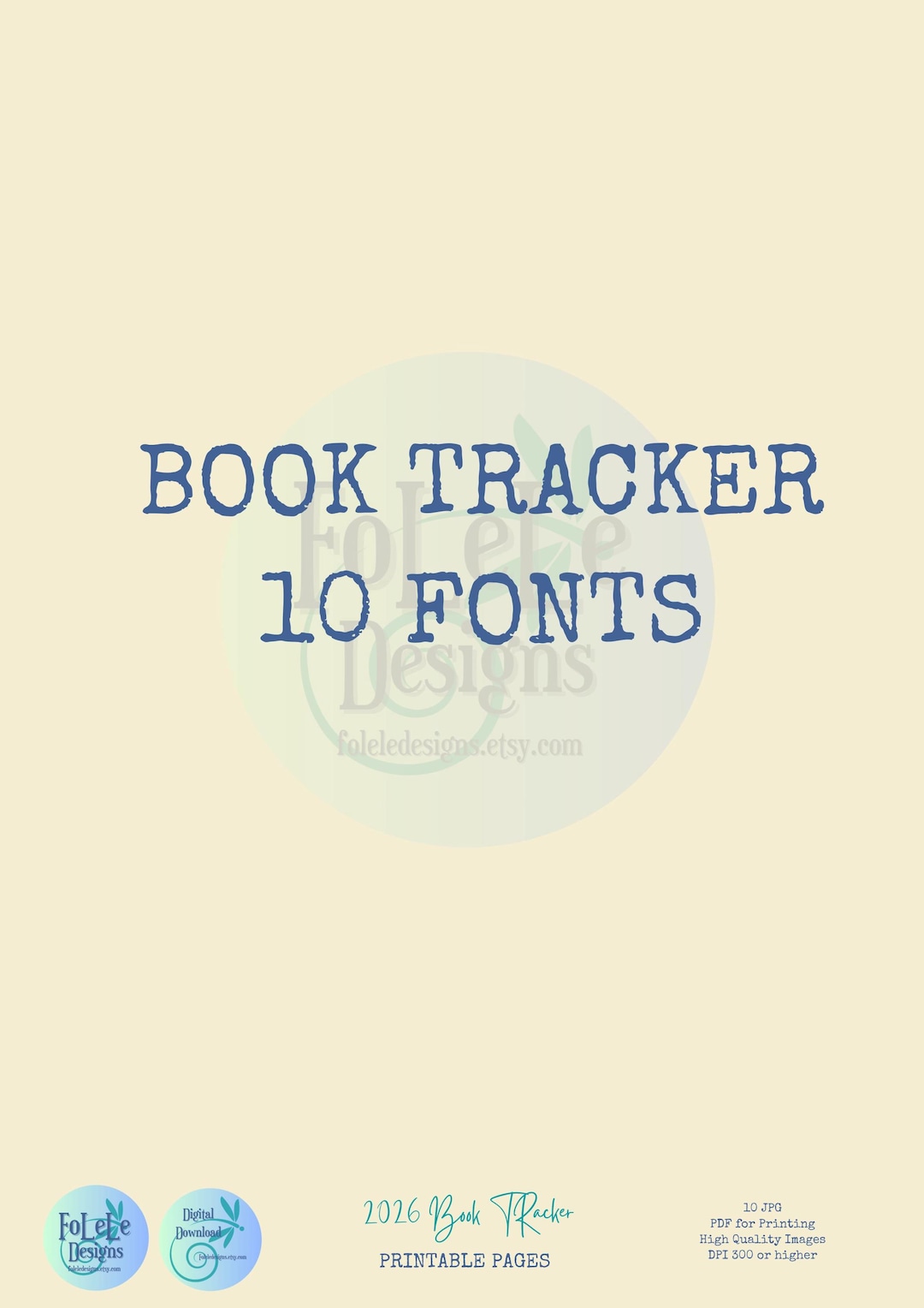 2026 Book Tracker Printable | 10 Font Styles | Reading Journal ...