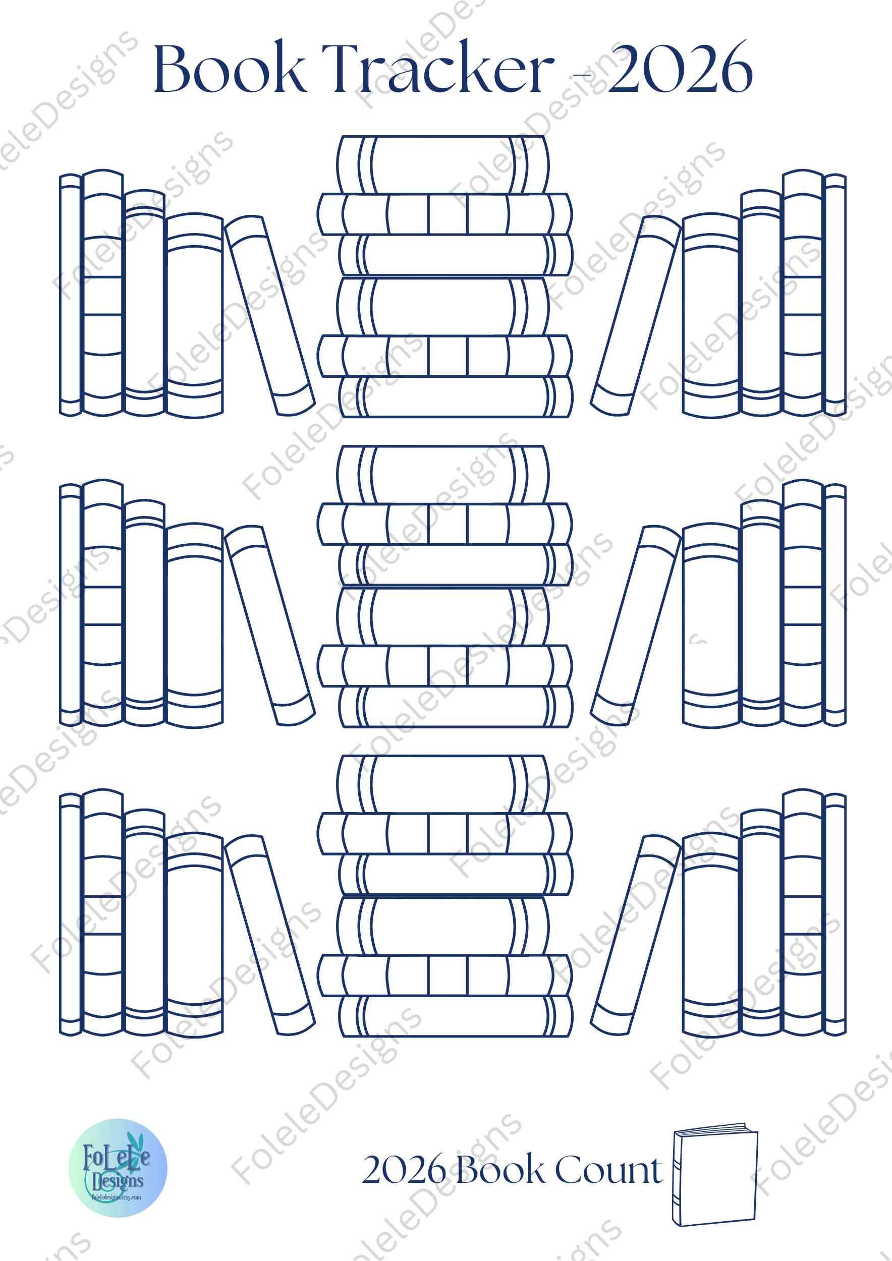 2026 Book Tracker Printable | 10 Font Styles | Reading Journal ...