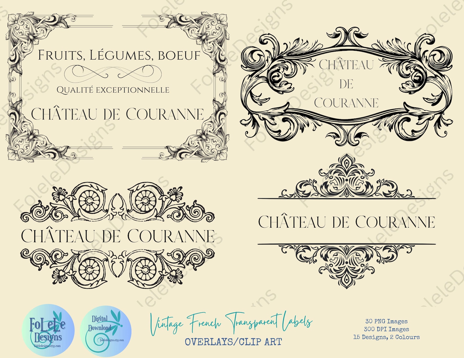 30 Vintage French Labels | Transparent Ephemera | Junk Journal ...