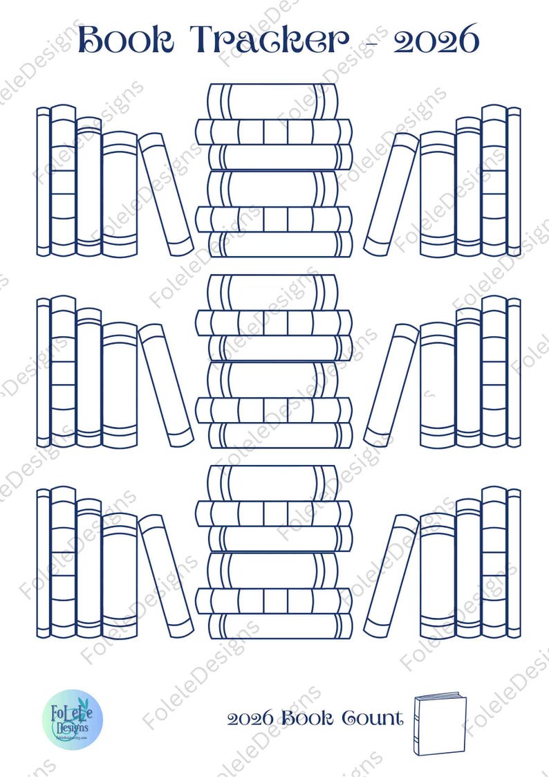 2026 Book Tracker Printable | 10 Font Styles | Reading Journal ...