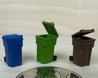 Trash Bin scenery details | diorama accessories | model railroad detail | dungeons & dragons scale details | HO / S / O scale models