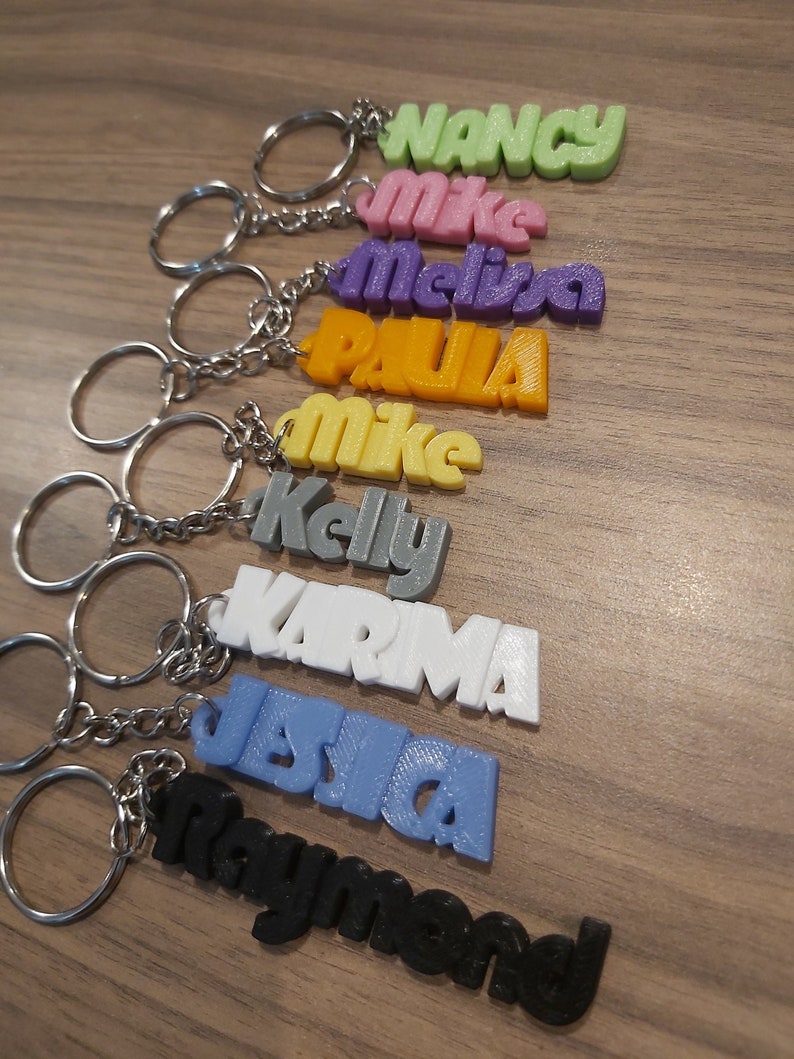 Personalized Text Keychain Custom Text Key Ring Custom Etsy UK