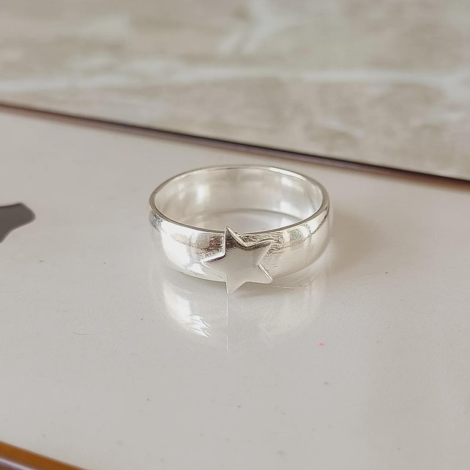 Silver Star Ring - Etsy