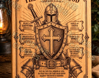 Escudo de la Fe SVG PNG / Armadura de Dios Grabado Bíblico / Guerra Espiritual Archivo Láser