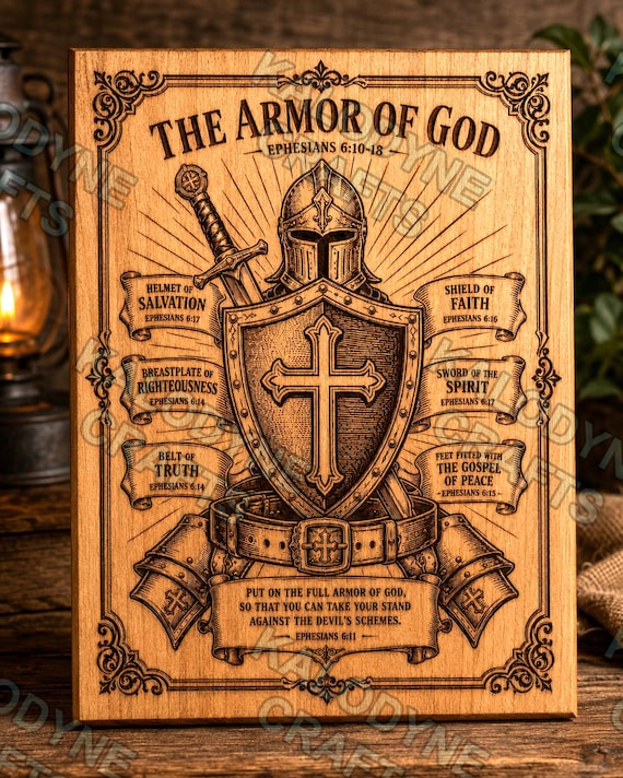 Shield of Faith SVG PNG | Armor of God Bible Engraving | Spiritual Warfare Laser File