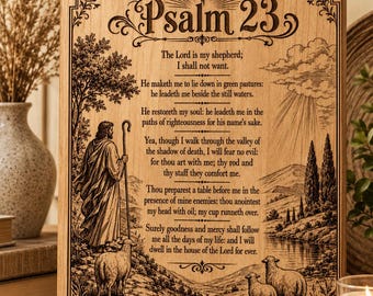 Psalm 23 SVG PNG | Der Herr ist mein Hirte – Christliche Lasergravurdatei | Digitaler Download