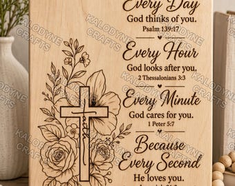 Blumen Kreuz SVG PNG | Christliche Ermutigung Lasergravurdatei (Digitaler Download)