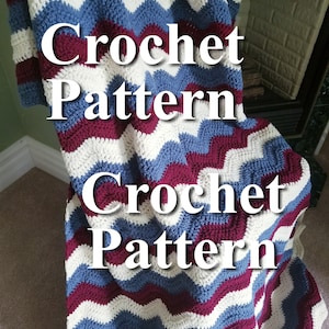 Crochet Blanket Pattern, Crochet Afghan Pattern, Crochet Ripple Blanket, Pattern, Crochet Pattern, Chevron Blanket Pattern, Ripple Crochet