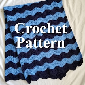 Blue Crochet Blanket Pattern - Crochet Pattern -