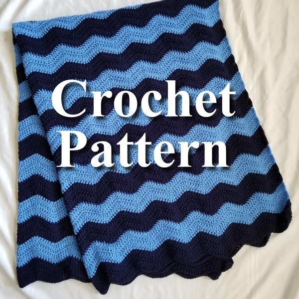 Crochet Blanket Pattern, Crochet Afghan Pattern, Crochet Ripple Blanket, Pattern, Crochet Pattern, Chevron Blanket Pattern, Ripple Crochet