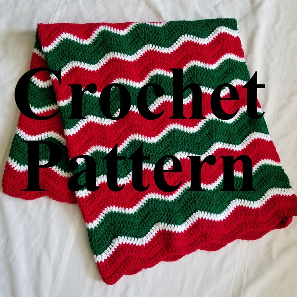 Christmas Afghan Crochet Pattern, Crochet Afghan Pattern, Crichet Ripple Blanket, Pattern, Crochet Pattern,