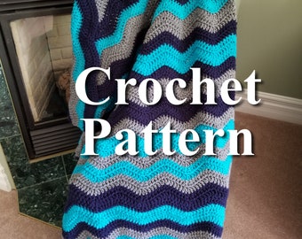 Crochet Blanket Pattern, Crochet Afghan Pattern, Crichet Ripple Blanket, Pattern, Crochet Pattern, Chevron Blanket Pattern, Ripple Crochet