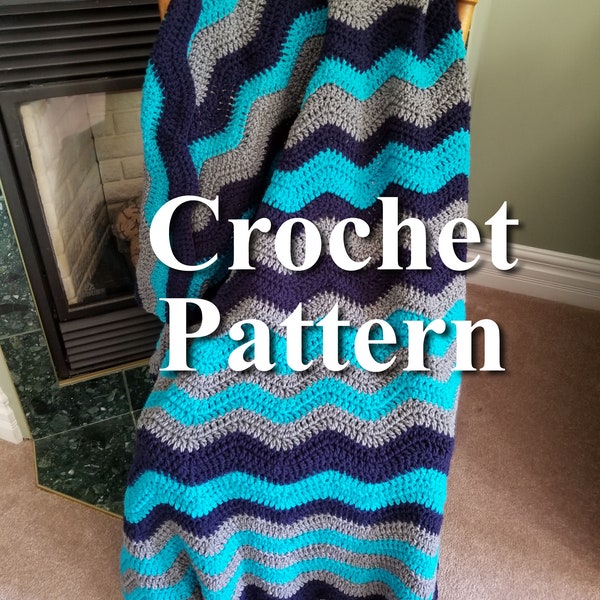 Crochet Blanket Pattern, Crochet Afghan Pattern, Crichet Ripple Blanket, Pattern, Crochet Pattern, Chevron Blanket Pattern, Ripple Crochet