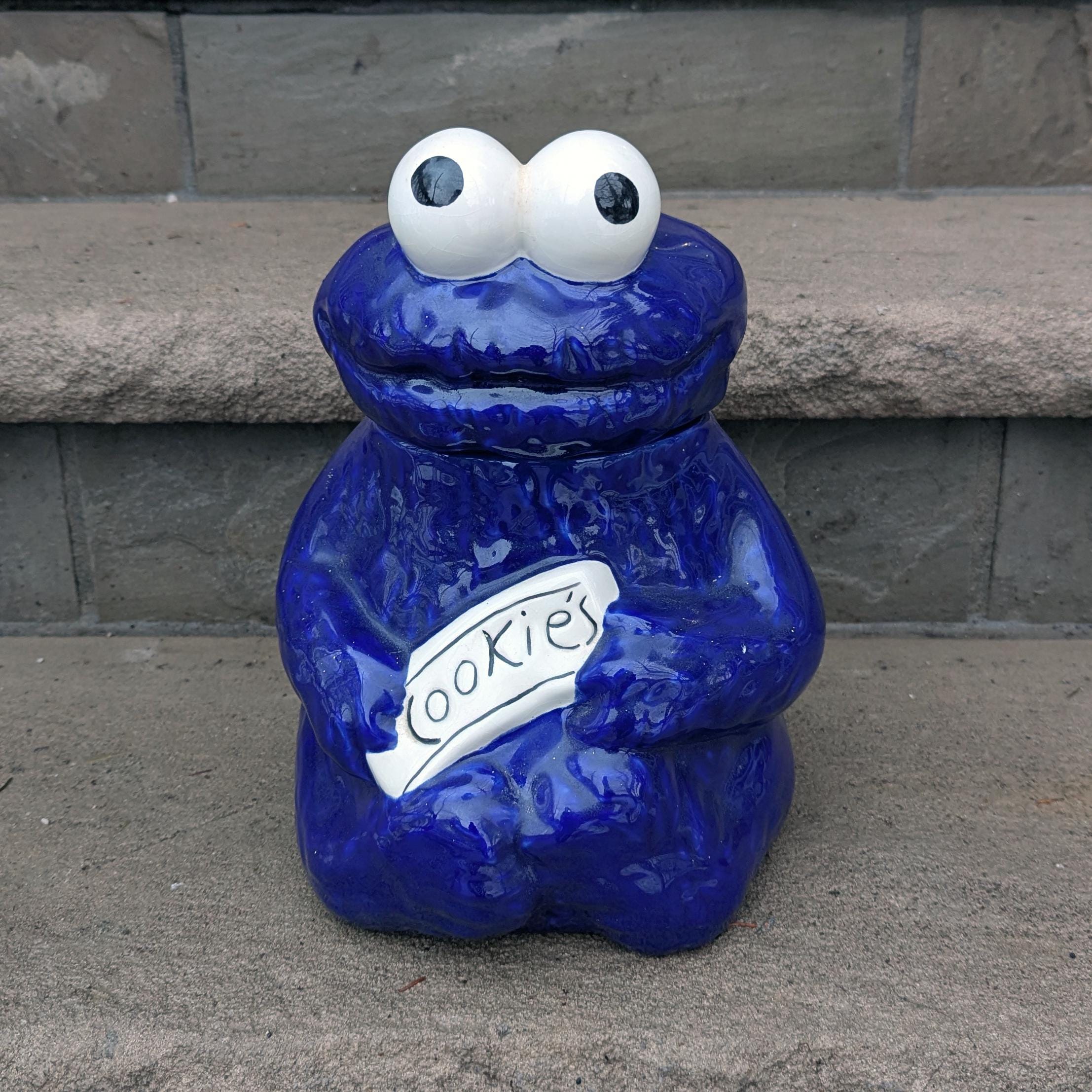 Cookie Monster Vintage Ceramic Cookie Jar - Etsy