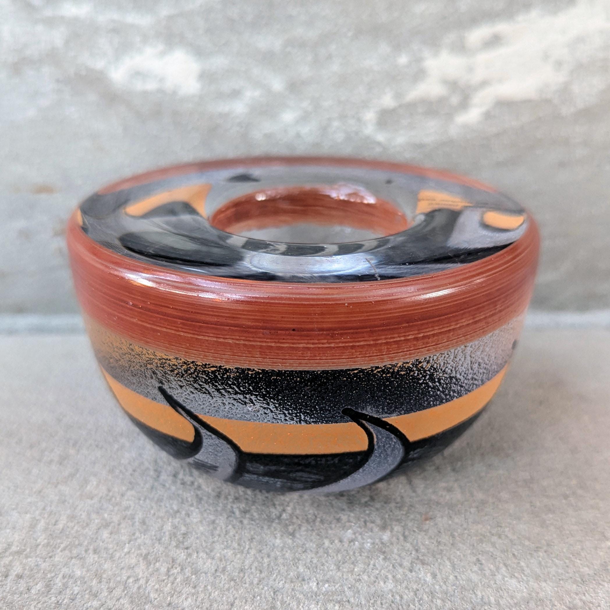 Kosta Boda Tonga Hand Painted Glass Candelholder (monica Backstrom