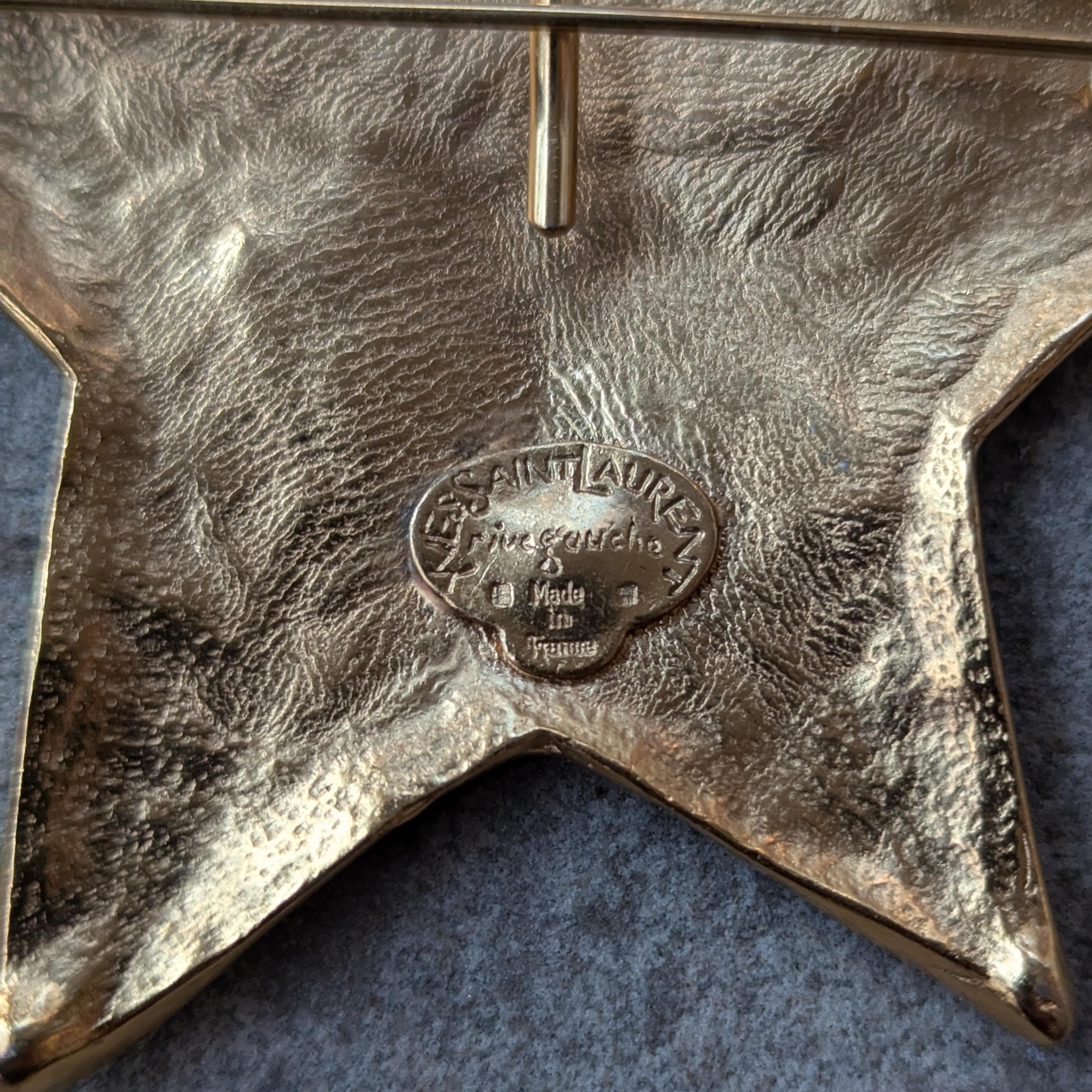 Yves Saint Laurent Rive Gauche Gold Plated Star Brooch/pendant