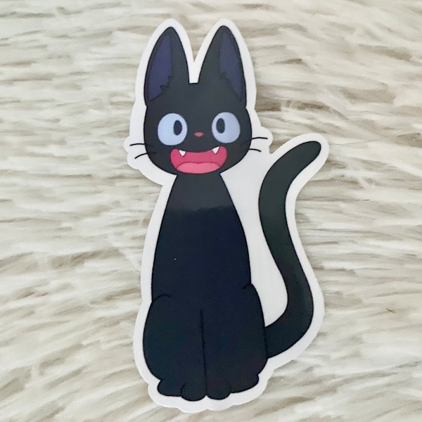 JiJi sticker, cute sticker, anime sticker, kitty sticker, cat sticker, cute kitty, black cat sticker, Kiki's delivery service