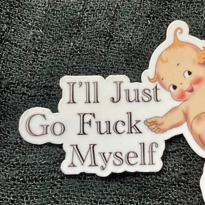 Kewpie Doll Curse Word Sticker: Water-Resistant Vinyl