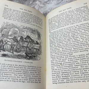 1899 The Bay Path JG Holland | Antique Historical Novel | Colonial New England Book | Maroon Gold Gilt Book bild 8