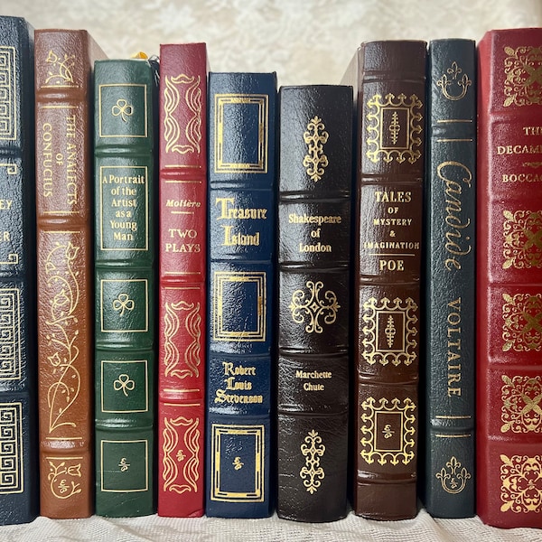 Vintage Easton Press, Vintage Classics, Gilded Collector’s Edition, 1970s-1990s, Decorative Leather Binding, 100 Greatest Books Ever Written