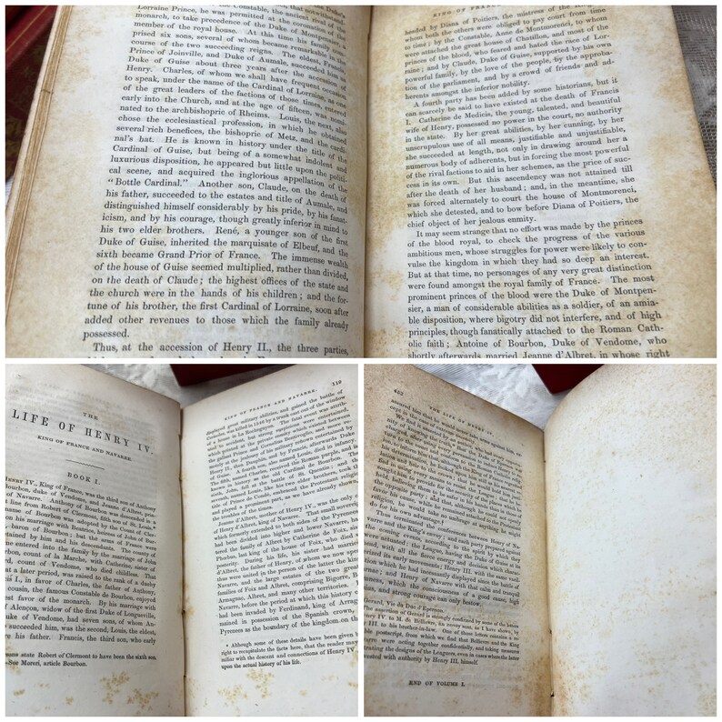 K&ouml;nnte beinhalten: Seiten eines alten Buches mit gedrucktem Text. Das Papier ist vergilbt und der Text in einer klassischen Serifenschrift. Das Buch scheint ein historischer Text zu sein, m&ouml;glicherweise eine Biografie oder ein historischer Bericht.