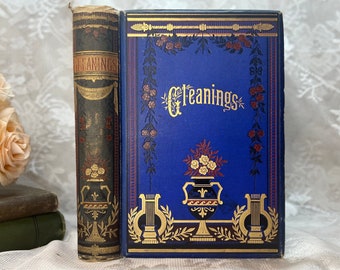 Gleanings from the English Poets, Rare Antique Book 1800s, Illustrated Blue Gilded Victorian Binding, Landscape Series Poets, Rare Find