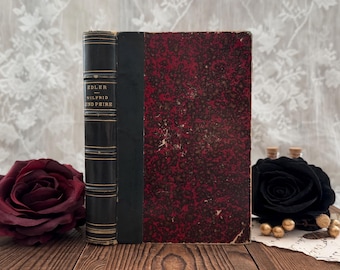 1884 Antique German Book | Karl Erdmann Edler Wilfrid & Peire de Cinqtors | Leather Bound Decorative Book | German Gothic Literature
