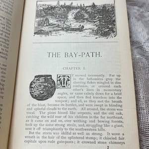 1899 The Bay Path JG Holland | Antique Historical Novel | Colonial New England Book | Maroon Gold Gilt Book bild 4