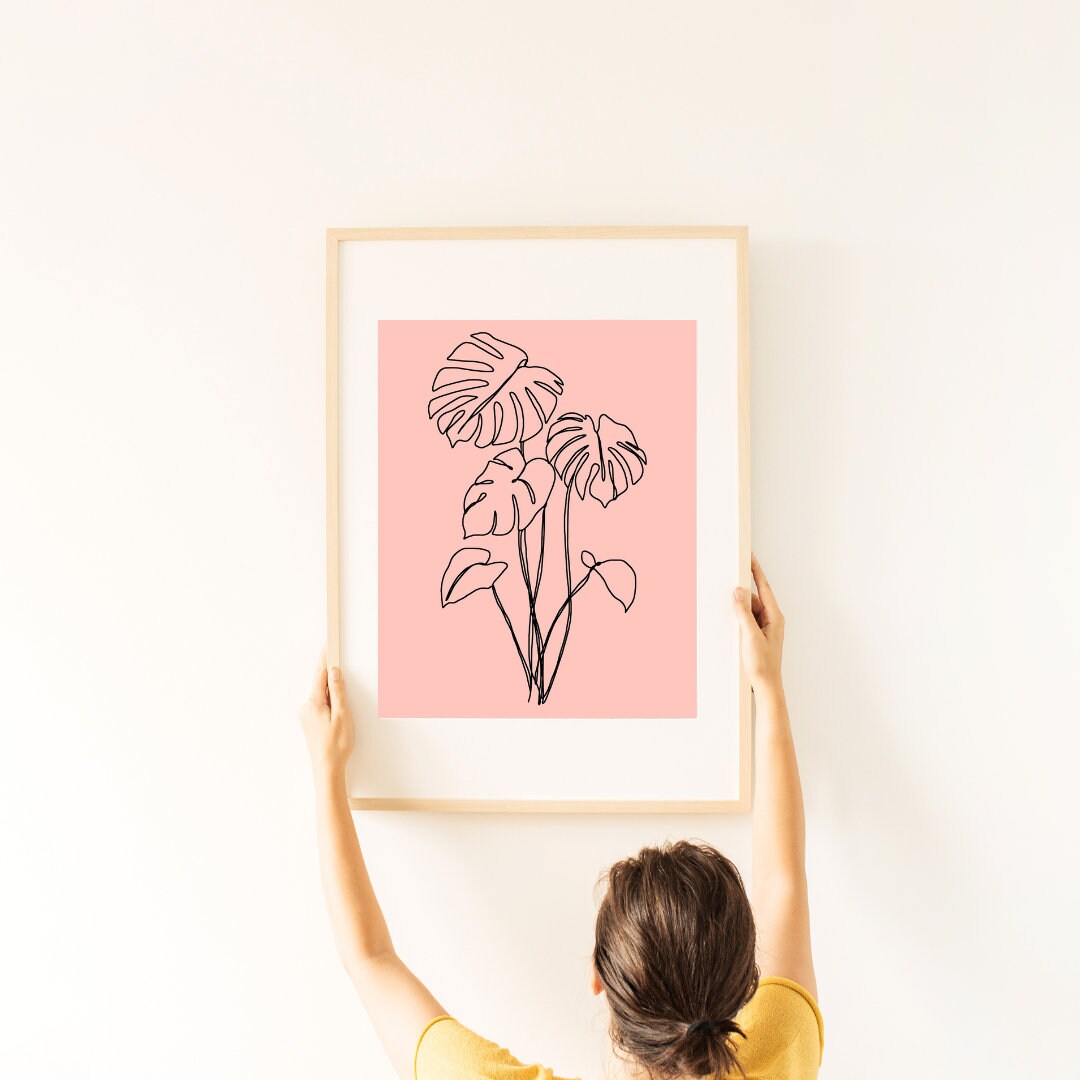 6 Plants Line Art Wall Set / Printable Boho Print Pack Bundle / Sage ...