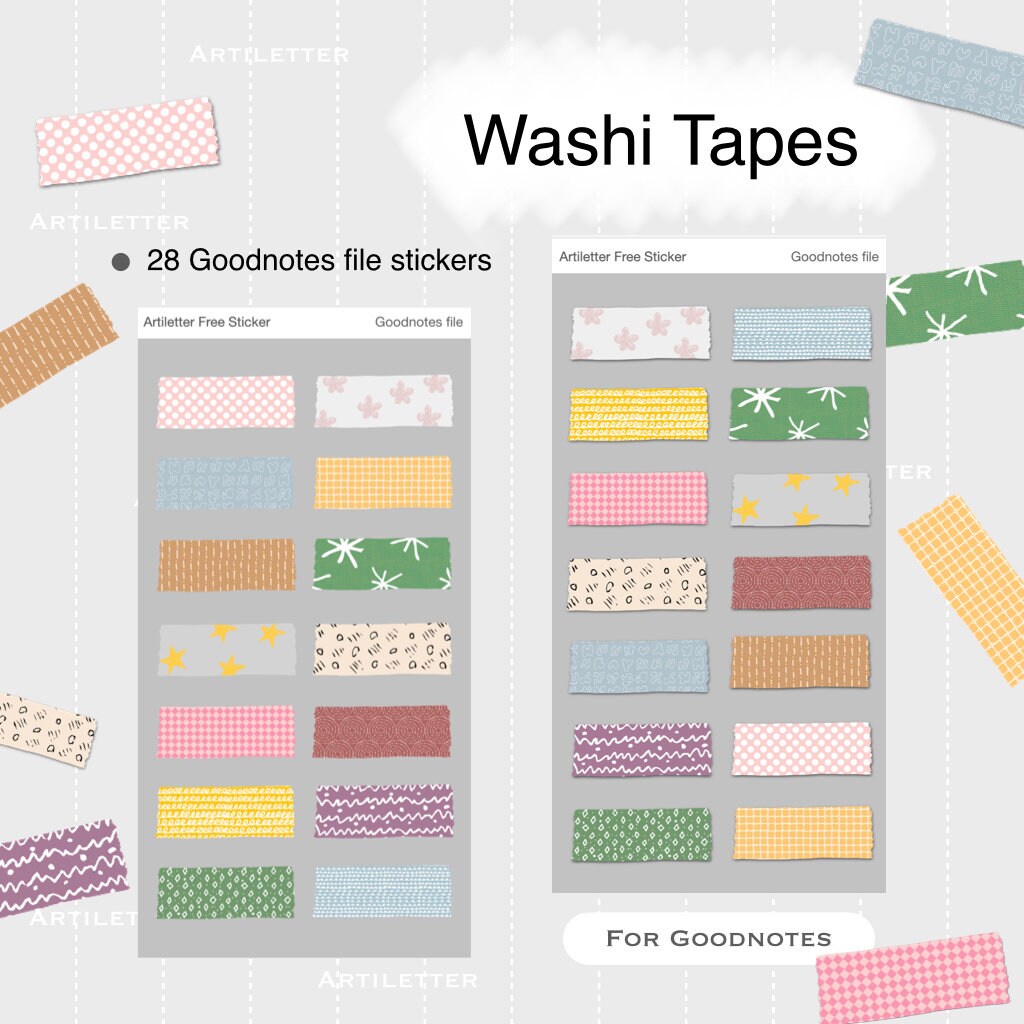 Digital Washi Tape Stickers / PNG Files / Goodnotes File / Plan With ...