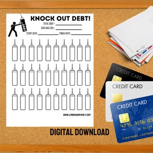 Debt Payoff Tracker für Kreditkarten, Studentendarlehen, Arztrechnungen, Autodarlehen / Debt Free Chart Printable / Cute Debt Coloring Sheet