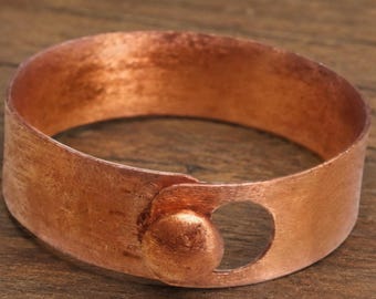 Pure Copper Healing Bangle, Matt Finish Bracelet, Lock Copper Bangle for Women, Gift for Her