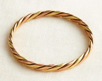 Armband i ren kopparmässing, stapelbart armband i blandad metall, bohemiska minimalistiska vardagssmycken för kvinnor