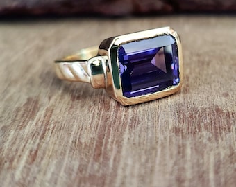 Tanzanite Gemstone Ring, Women's Ring, Minimalist Ring, 925 Sterling Silver Men's Ring, Blue Stone Ring Gift For Her