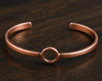 Adjustable Pure Copper Healing Bangle, Gift for Women, Handmade Jewelry, Open Cuff Bracelet